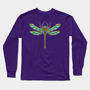 Mech Steampunk Dragonfly Illustration Long Sleeve T-Shirt